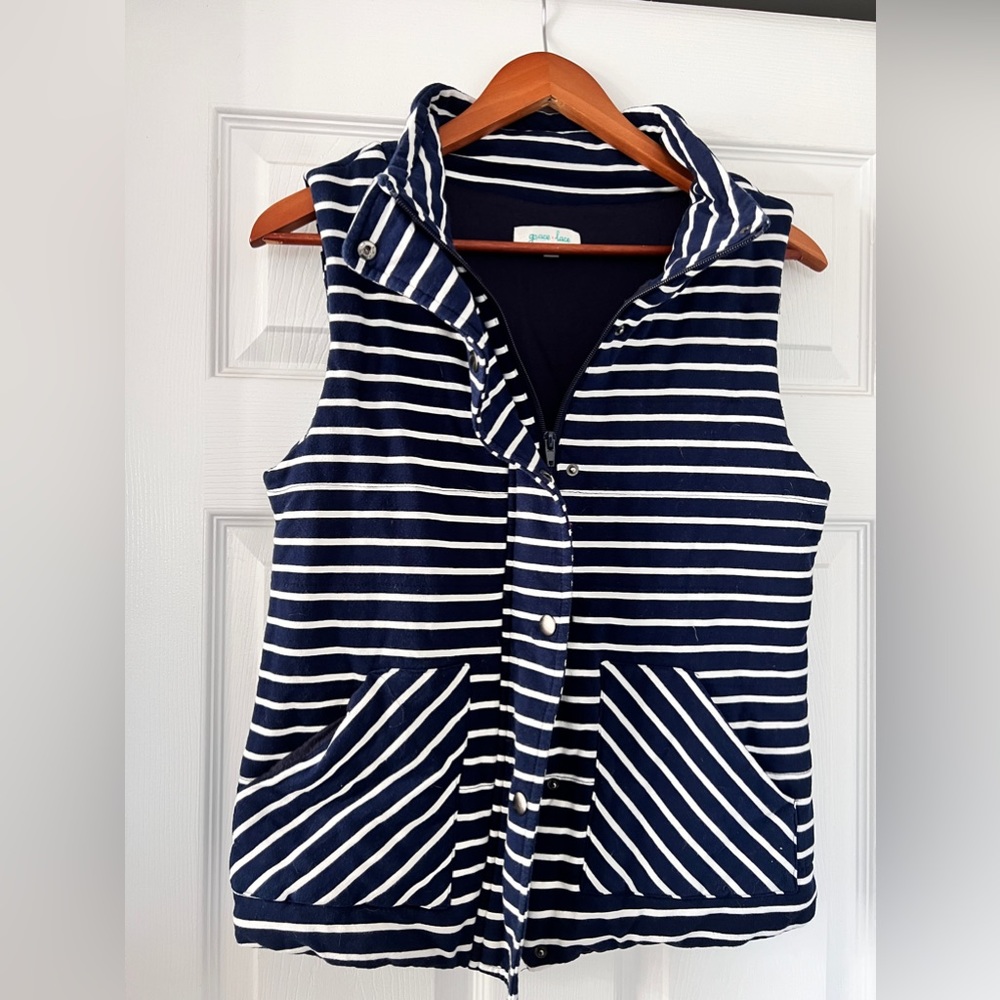 Grace & Lace Navy Stripe Vest- Size M